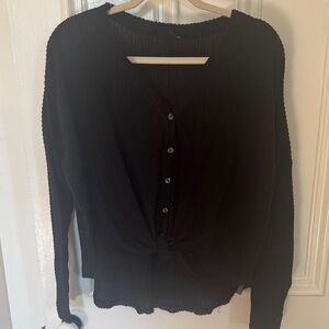 Black Button-Up Women's Top